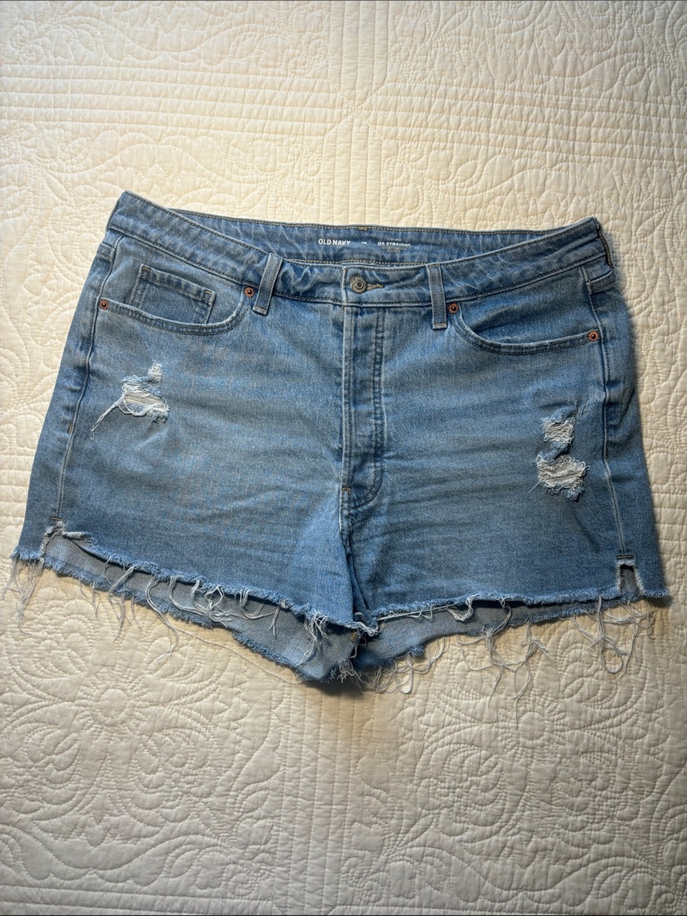 Old Navy Light Wash Distressed Denim Cutoff Shorts